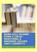 NURS-3311 HCOMM EXAM 1 (2024) QUESTIONS & ANSWERS SOLVED 100% CORRECT!!