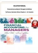 Solution Manual for Financial Accounting for Managers 1st Edition By Thomas, Spiceland, Nelson, ISBN: 9781264503308 All 12 Chapters Covered, Verified Latest Edition