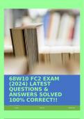 68W10 FC2 EXAM (2024) LATEST QUESTIONS & ANSWERS SOLVED 100% CORRECT!!