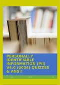 PERSONALLY IDENTIFIABLE INFORMATION (PII) V4.0 (2024) QUIZZES & ANS!!