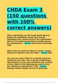 CHDA Exam 3 (150 questions with 100- correct answers)