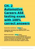 CH. 2 Automotive Careers ASE testing exam with 100- correct answers.