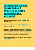 Automotive A6 ASE Study Guide & Practice exam(50 questions and answers).