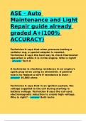 ASE - Auto Maintenance and Light Repair guide already graded A+(100- ACCURACY).