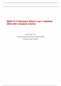 WGU C717 Business Ethics Task 1 Updated 2024 with complete solution