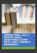 SMWW FINAL (ALL 2 MINUTE DRILL QUESTIONS) EXAM WITH 100% CORRECT ANSWERS!!