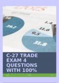 C-27 TRADE EXAM 4 QUESTIONS WITH 100% CORRECT ANSWERS!!