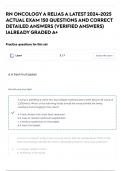 RN ONCOLOGY A RELIAS A LATEST 2024-2025 ACTUAL EXAM 150 QUESTIONS AND CORRECT DETAILED ANSWERS (VERIFIED ANSWERS) |ALREADY GRADED A+