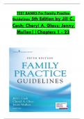 TEST BANK For Family Practice Guidelines, 5th Edition by Jill C. Cash; Cheryl A. Glass, Verified Chapters 1 - 23, Complete Newest Version