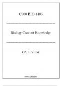 (WGU C900) BIO 4405 - Biology Content Knowledge - OA Review 20242025.