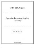 (WGU D093) EDUC 2215 - Assessing Impact on Student Learning - OA Review 20242025.