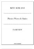 (WGU BZT1) SCIE 2310 - Physics Waves & Optics - FA Review 20242025