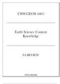 (WGU C898) GEOS 4405 - Earth Science Content Knowledge - FA Review 20242025