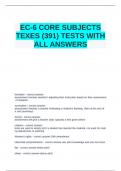 EC-6 CORE SUBJECTS TEXES (391) TESTS WITH ALL ANSWERS