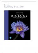 Test Bank- Campbell Biology 12th Edition ( Urry, 2020) Latest Edition 