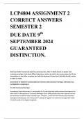 LCP4804 ASSIGNMENT 2 CORRECT ANSWERS SEMESTER 2 DUE DATE 9th  SEPTEMBER 2024 GUARANTEED DISTINCTION.