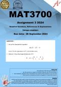 MAT3700 Assignment 3 (COMPLETE ANSWERS)2024 - DUE 28 August 2024 