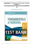 Test Bank for Fundamentals of Nursing 7th Edition Potter Perry Stockert & Hall Isbn: 9780323810340 Newest Version