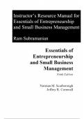 Exam Solutions for Essentials of Entrepreneurship and Small Business Management, 9th Edition Scarborough 2024