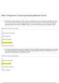 MATH 225N Week 1 Assignment Comparing Sampling Methods Q and A