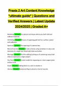 Praxis 2 Art Content Knowledge *ultimate guide* | Questions and Verified Answers | Latest Update 2024/2025 | Graded A+