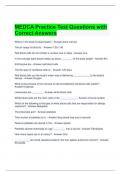 MEDCA Practice Test Questions with Correct Answers