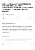 ATI RN MATERNAL NEWBORN PROCTORED 2024-2025 ACTUAL EXAM TEST BANK|MATERNAL NEWBORN ATI PROCTORED EXAM 75 REAL EXAM QUESTIONS AND ANSWERS