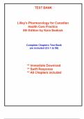 Test Bank Lilley's Pharmacology for Canadian Health Care Practice, 4th Edition by Sealock