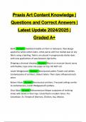 Praxis Art Content Knowledge | Questions and Correct Answers | Latest Update 2024/2025 | Graded A+