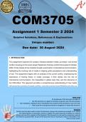 COM3705 Assignment 1 (COMPLETE ANSWERS) Semester 2 2024  - DUE 30 August 2024