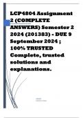 LCP4804 Assignment 2 (COMPLETE ANSWERS) Semester 2 2024 (201383) - DUE 9 September 2024 ; 100% TRUSTED Complete, trusted solutions and explanations