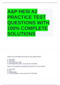 A&P HESI A2 PRACTICE TEST QUESTIONS WITH 100% COMPLETE SOLUTIONS