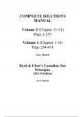 Solutions Manual for Byrd & Chen's Canadian Tax Principles  (2024, 2025) Edition By Gary Donell, Clarence Byrd, Ida Chen