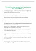 COP4600 Operating Systems Final Exam Questions And Answers Rated A+