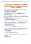 HA Module 9 -Assessing for Violence; Assessing Older Adults Questions and Correct Answers