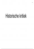 Samenvatting -  Overzicht van de historische kritiek (B001630) in PPT vorm