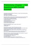 Phlebotomy Chapter 1 Test Questions with Correct Answers