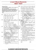 Chemistry – Class XII – d & f Block Elements - NEET & JEE Test Worksheet – 45 Multiple Choice Questions – Very Useful for Students appearing in Engineering & Other Entrance Examinations 