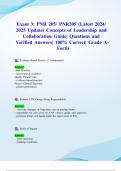 Exam 3: PNR 205/ PNR205 (Latest 2024/ 2025 Update) Concepts of Leadership and Collaboration Guide| Questions and Verified Answers| 100% Correct| Grade A- Fortis