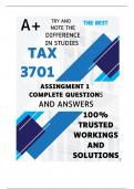 TAX3701 Assignment 1 QUIZ (COMPLETE ANSWERS) Semester 2 2024 - DUE 23 August 2024