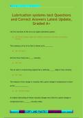 Lubrication systems test Questions  and Correct Answers Latest Update,  Graded A+