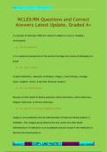 NCLEX/RN Questions and Correct  Answers Latest Update, Graded A+