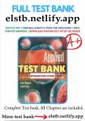 Test Bank Applied Pathophysiology For The Advanced Practice Nurse 1st Edition By Dlugasch, Story Isbn-9781284150452