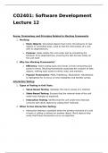 CO2401 Software Development Lecture 12 Notes