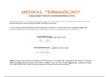 NR 103 Week 7 Medical Terminology Cheat sheet