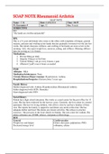 SOAP NOTE Rheumatoid Arthritis