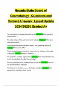 Nevada State Board of Cosmetology | Questions and Correct Answers | Latest Update 2024/2025 | Graded A+