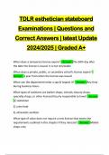 TDLR esthetician stateboard Examinations | Questions and Correct Answers | latest Update 2024/2025 | Graded A+