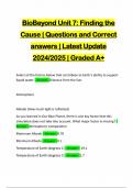 BioBeyond Unit 7: Finding the Cause | Questions and Correct answers | Latest Update 2024/2025 | Graded A+