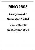 MNO2603 Assignment 3 (COMPLETE ANSWERS) Semester 2 2024 - DUE 10 September 2024 Course Safety Management IIA (MNO2603) Institution University Of South Africa (Unisa) Book Safety Management Systems